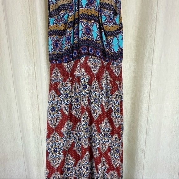 BOHEMIAN BOHO MAXI DRESS SIZE XS SPAGHETTI STRAP - Picture 7 of 14